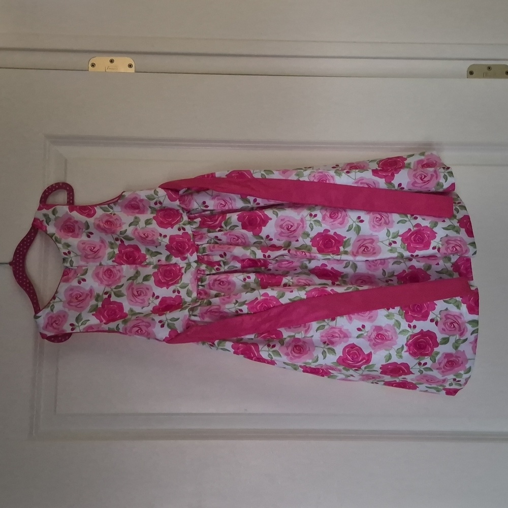 Floral Pink Sleeveless Girls Dress - Picture 2 of 6
